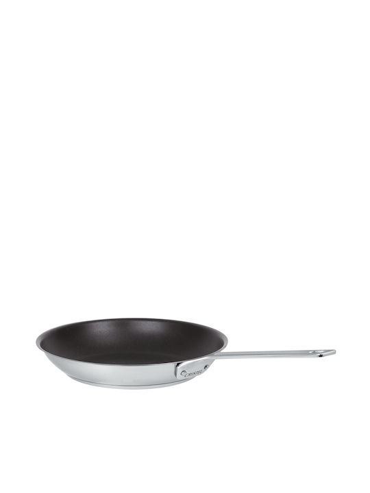 Cristel Stainless Steel Pan with Non-Stick Interior Coating