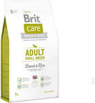 Brit Care 1kg Dry Food for Adult Dogs of Small Breeds with Lamb and Rice