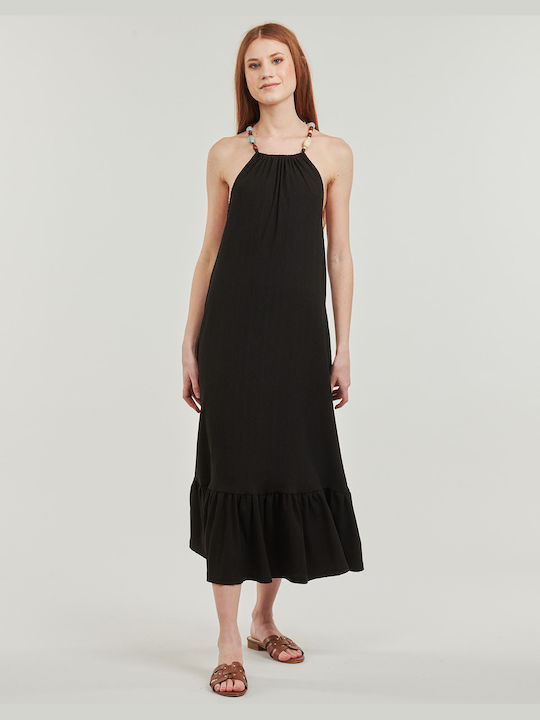Desigual Maxi Φόρεμα με Βολάν Μαύρο
