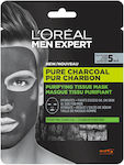 L'Oreal Paris Men Expert Pure Charcoal Purifying Μαύρη Μάσκα Προσώπου για Καθαρισμό 30gr