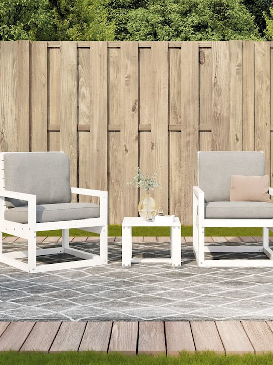 Garten- und Outdoor-Möbelsets für kleine Außenbereiche 3 Stück Weiß