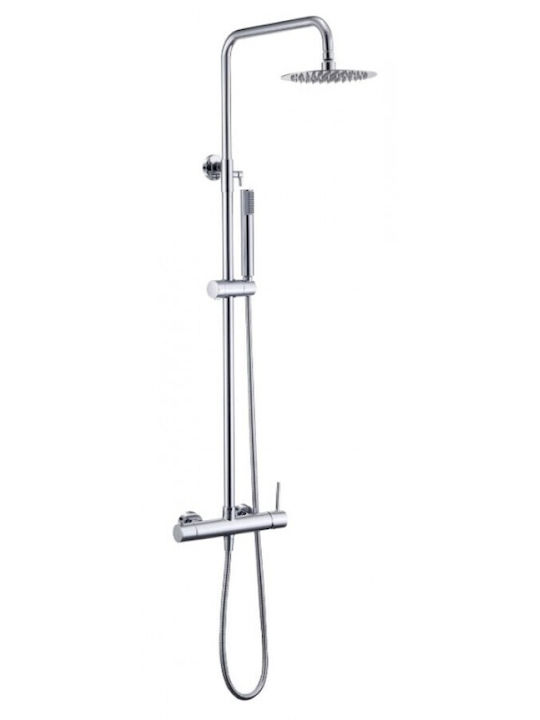 Imex Adjustable Shower Column with Mixer Silver