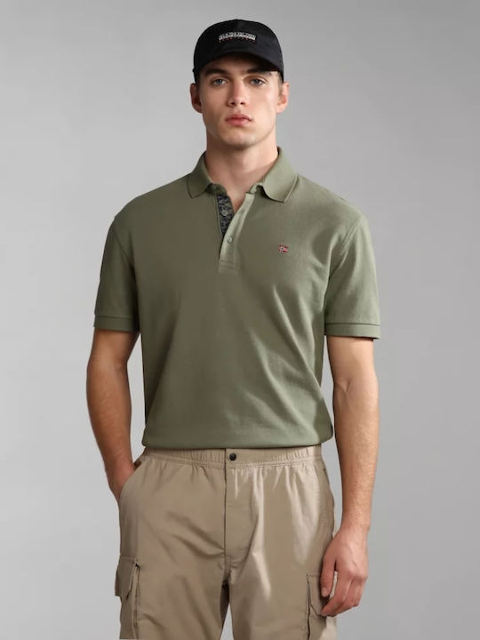 Napapijri Elbas Polo Μπλούζα Κοντομάνικη Olive