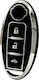 Car Key Cover Case made of with 3 Buttons for Nissan in Black Color