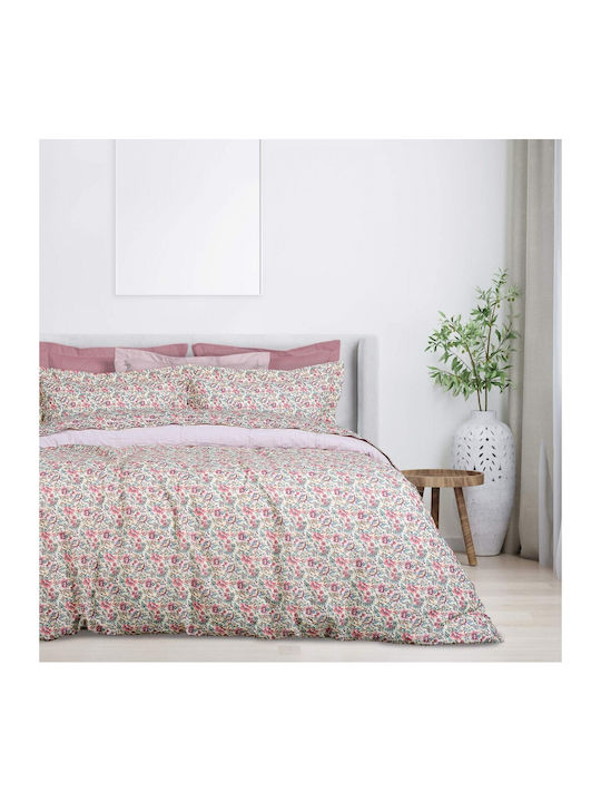 Das Home 9621 Coverlet Queen Size Cotton Cream, Meda, Pomegranate 220x240cm