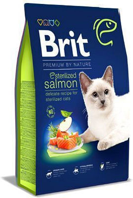 Brit Premium by Nature Ξηρά Τροφή για Στειρωμένες Γάτες με Σολομό 8kg