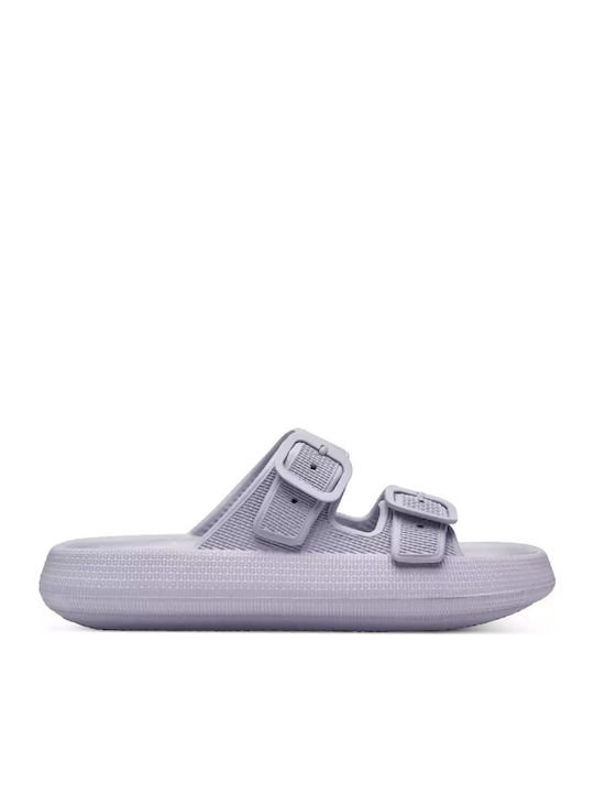 Flache Sandalen für Damen in Lila Farbe