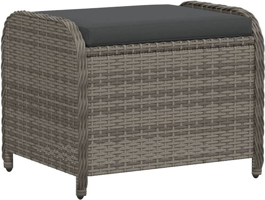 Băncuță De Grădină Cub Pentru Exterior Rattan Cu Pernă Gri 58x46x46cm