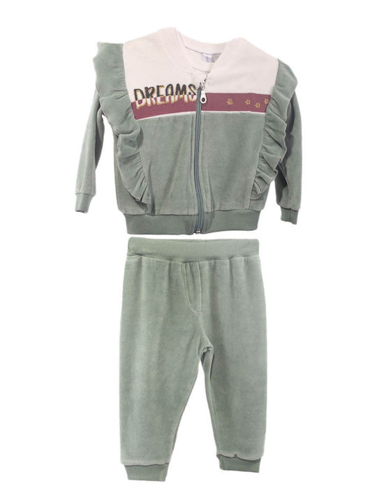 Kids Clothing Set with Pants Winter 3 Pieces Light Brown Velvet