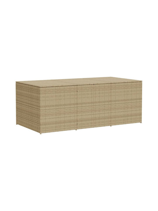 vidaXL Μπαούλο Αποθήκευσης Εξωτερικού Χώρου Rattan 984lt Μπεζ Μ180xΠ90xΥ70εκ.