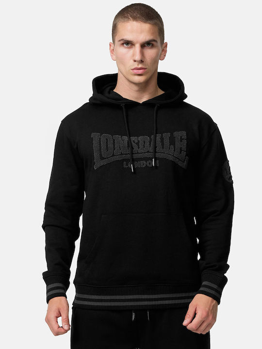 Lonsdale Ανδρικό Φούτερ με Κουκούλα Black/grey