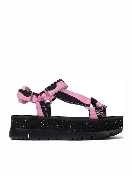 Camper Damen Flache Sandalen Flatforms in Rosa ...