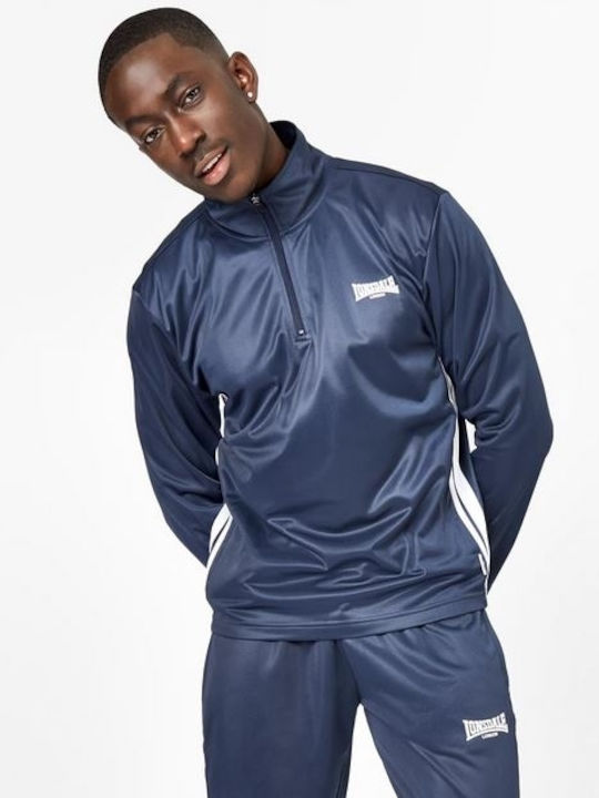 Lonsdale Track Men's Sweatshirt with Pockets Navy Blue