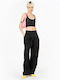 Papillon Damen Hoch tailliert Stoff Hose Black