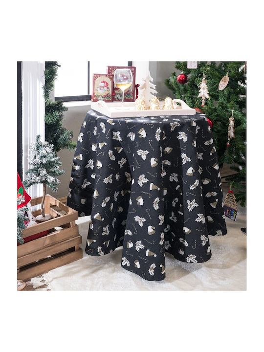 Teoran Christmas Tablecloth Round Fabric D180cm 1pcs