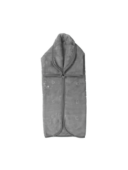 Anna Riska Blanket Nursery Swaddling Blankets Sleeping bag Bear Velvet Gray Gray 110x80cm