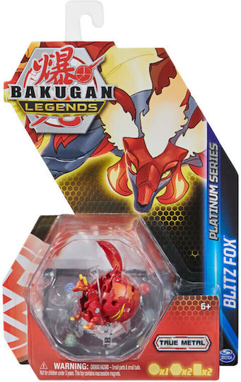 Spin Master Jucărie Miniatură Platinum Bakugan Fulgerul Fox pentru 6+ Ani