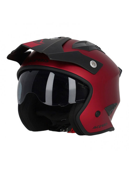 Acerbis Aria Metallic Red Motorcycle Helmet Jet...