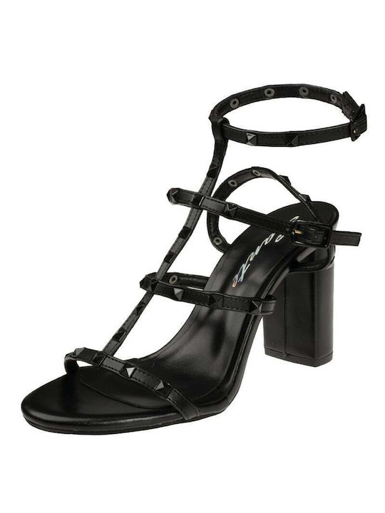 Sante Women's Sandals Black with High Heel