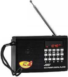 Joc KK-9 Φορητό Ραδιόφωνο Μπαταρίας με USB Black