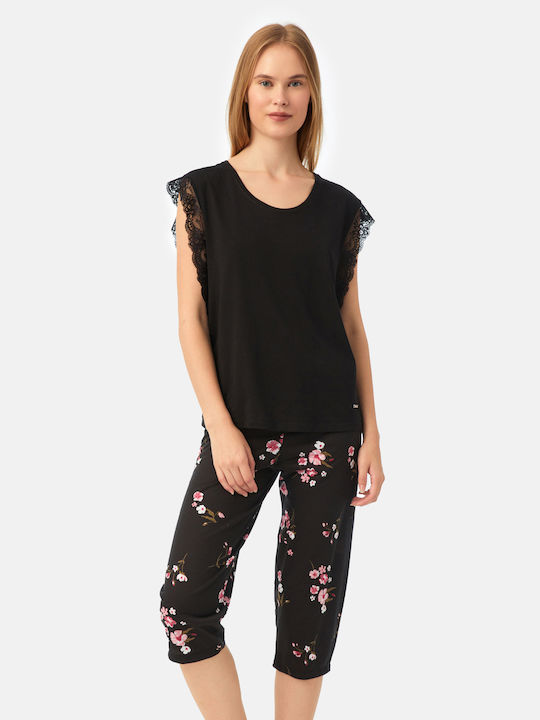 Minerva Vară Set pijama femei Black