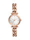 Fossil Carlie Γυναικείο Ρολόι 28mm Μπαταρίας με Ροζ Χρυσό Μεταλλικό Μπρασελέ
