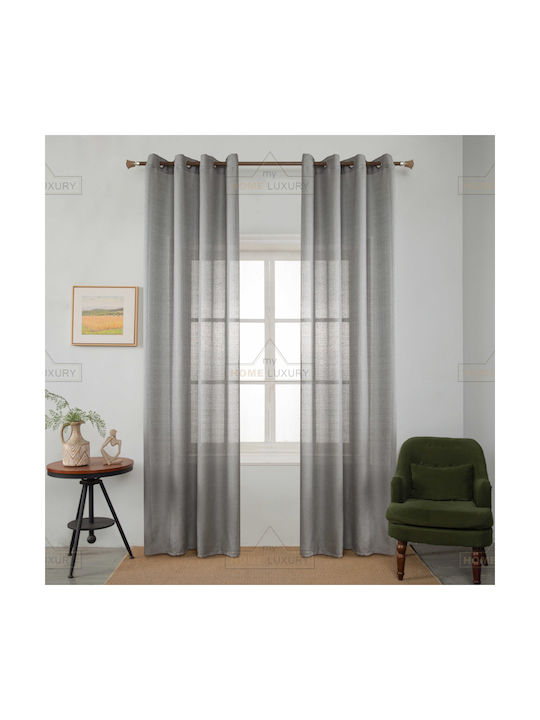 My Home Luxury Grommet Curtain Line Gray 145x285cm