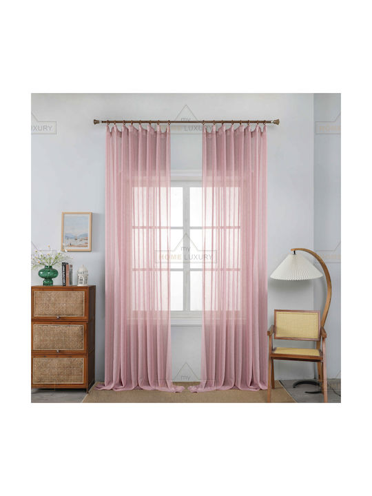 My Home Luxury Curtain with Pencil Pleat Line Pink 270x295cm