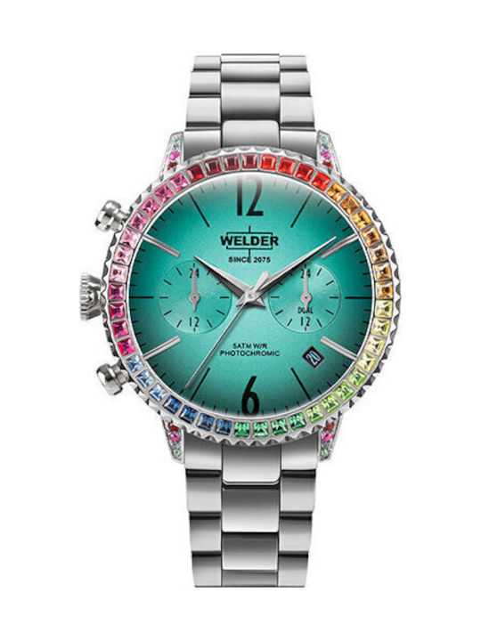 Welder Γυναικείο Ρολόι 38mm Μπαταρίας με Ασημί Μεταλλικό Μπρασελέ