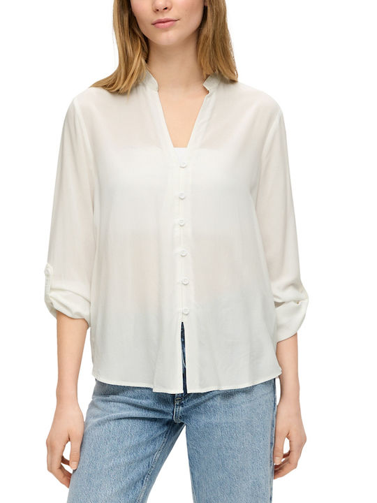 S.Oliver Women's Long Sleeve Shirt white