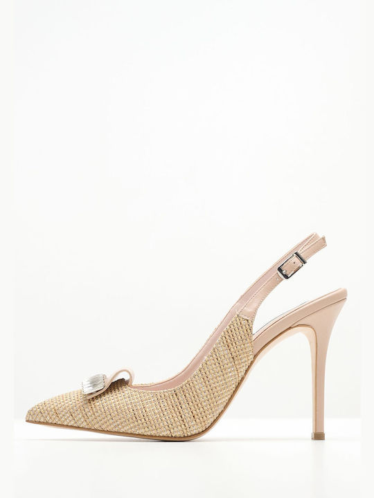 Mortoglou Leather Beige Heels