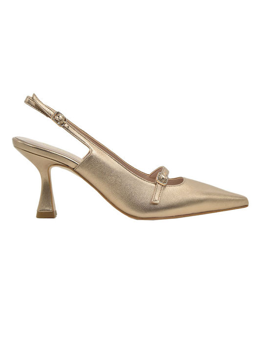 Fardoulis Leather Gold Heels