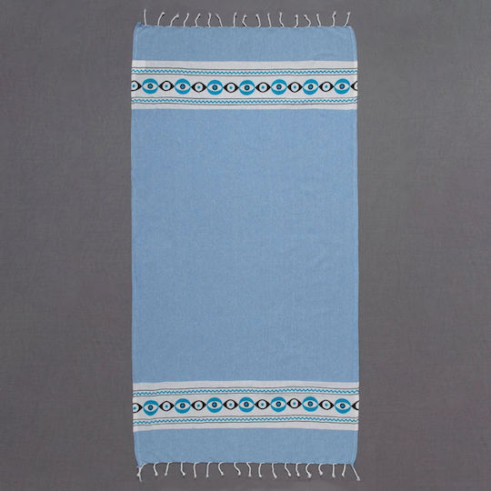 Silk Fashion Πετσέτα Θαλάσσης Βαμβακερή Γαλάζια 180x90εκ.