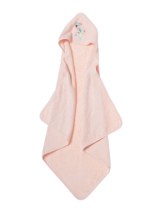 Nef-Nef Hooded Baby Bath Towel Pink