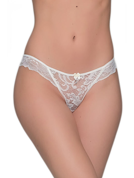 Milena by Paris Women's String with Lace Ivory Coast