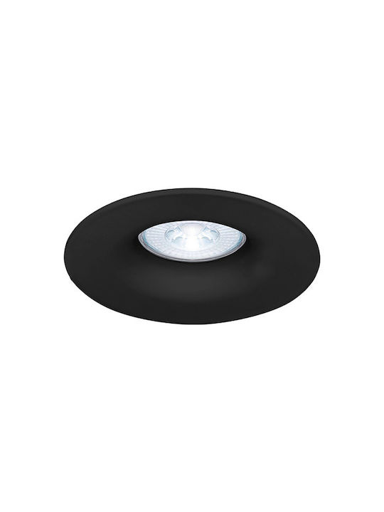 Braytron Round Metallic Recessed Spot with Socket GU10 Black 8.3x8.3cm. 1pcs