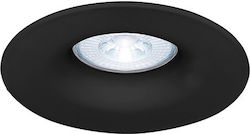 Braytron Round Metallic Recessed Spot with Socket GU10 Black 8.3x8.3cm. 1pcs