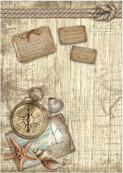Stamperia A4 Sea Tissue paper Decoupage Beige