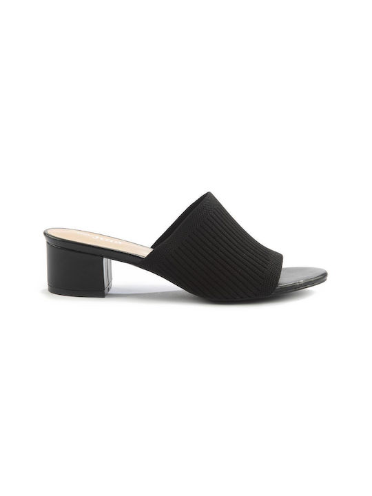 Fshoes Mules mit Absatz in Schwarz Farbe