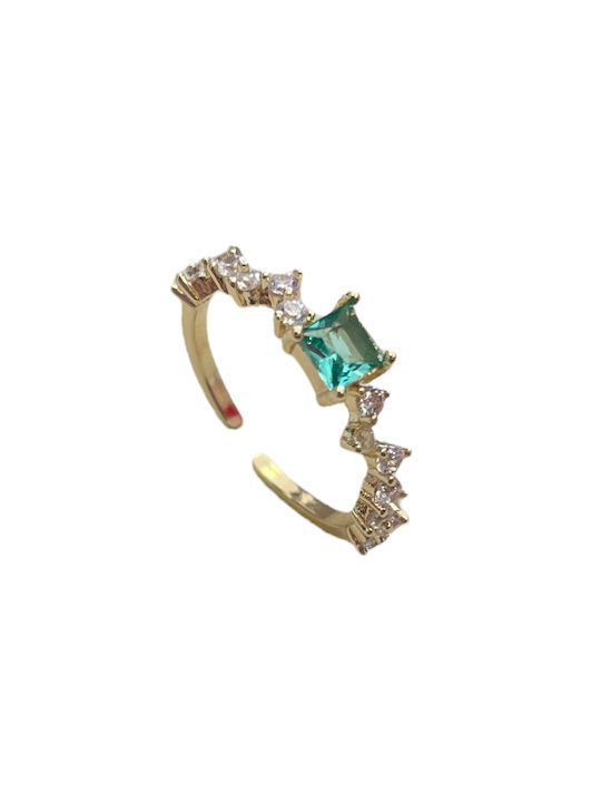 Copper ring Bo1365 Gold Green