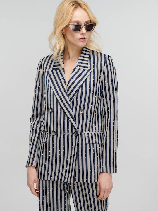 Vicolo Blazer pentru femei Sacou Grey-blue