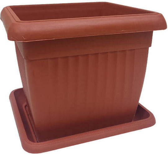 TnS Topf Kunststoff Brown 24x24x20cm.
