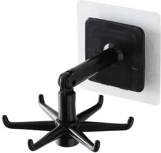 Wall-Mounted Bathroom Freestanding Towel Rack with 6 Positions ​5x11cm Black
