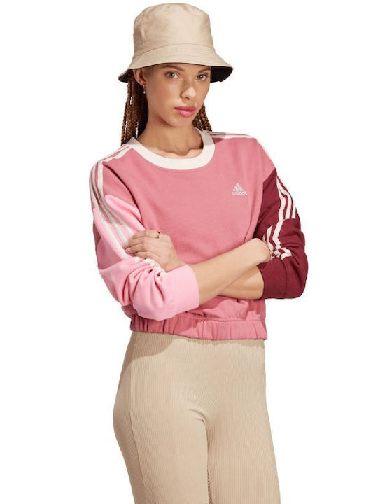 Adidas Cropped Γυναικείο Φούτερ Κόκκινο