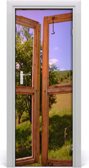 Διακοσμητικό Αυτοκόλλητο Πόρτας Landscape Outside The Window 85x205εκ. Tulup