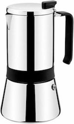 Monix Stovetop Espresso Pot for 6 Cups Inox Silver