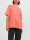 Jack & Jones Damen T-shirt Koralle