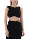 Γυναικείο Crop Top Αμάνικο Μαύρο