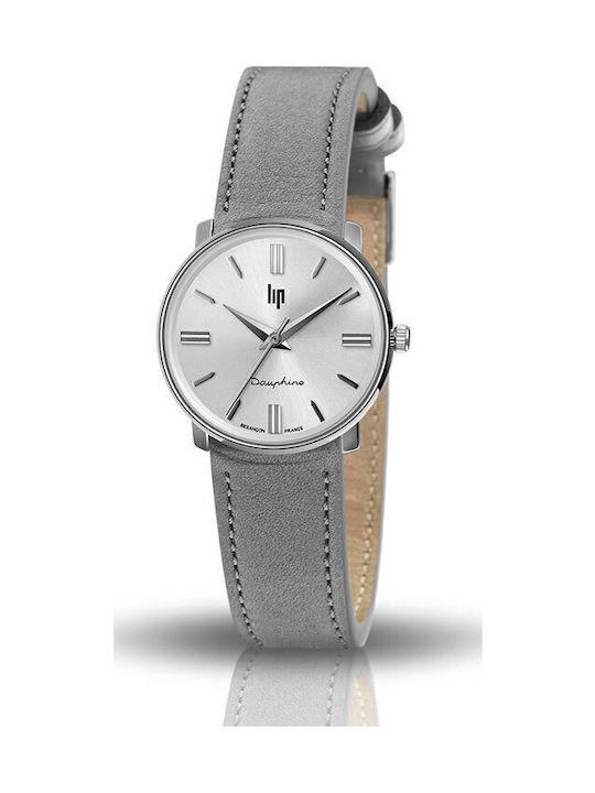 Lip Watches Damen Uhr mit Silber Lederarmband
