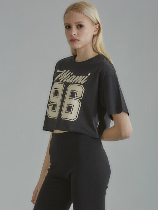 Admiral Damen Crop T-shirt Black